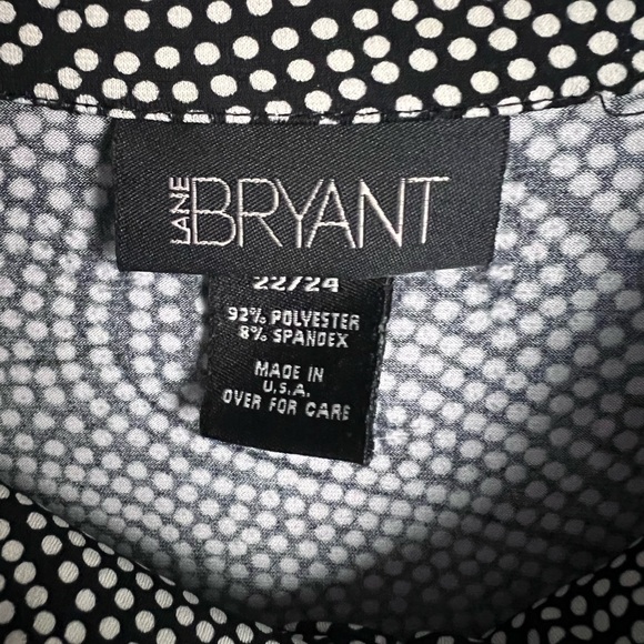 Lane Bryant Black and White Polka Dot Blouse Size 22/24 - Picture 3 of 3